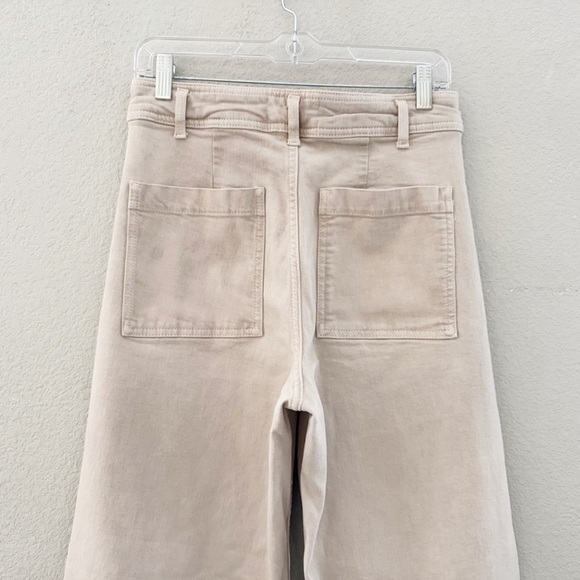 Zara The Marine Wide Leg Jeans 8 Tan Denim Stretch Casual High Rise Minimalist - Picture 11 of 12
